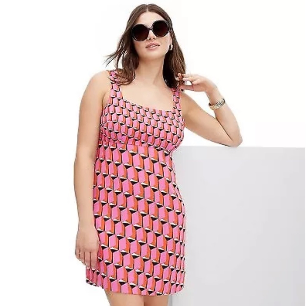 90's Shift Pink Modern Geo Mini Dress DVF for Target Size 8 NWOT